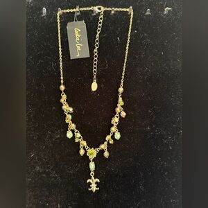 Cookie Lee Gold Necklace with Green Accents